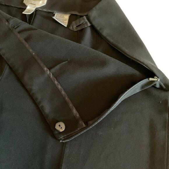 Talbots Pants Trousers Ankle Cropped Side Zip Button Closure Black Stretch 16 - Picture 7 of 9